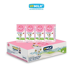 Sữa Tiệt Trùng Có Đường VPMilk Grow+ Vị Dâu Hộp 110ml (Thùng 48 Hộp)