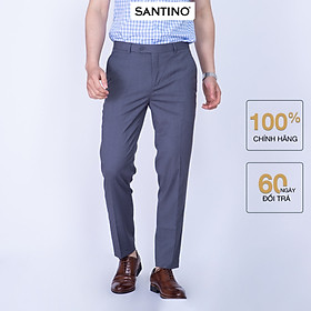 Quần âu nam dài trơn SANTINO, chất liệu Sợi tre dáng ôm slim fit công sở lịch lãm màu xám nhạt Q066
