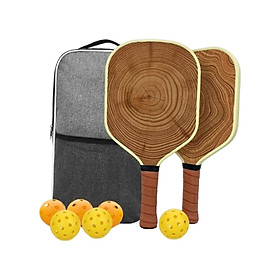 Pickleball Paddle Set, Lightweight Pickleball Rackets with Comfort Grip, 2 Pickleball Paddles, 6 Balls, 1 Storage Bag