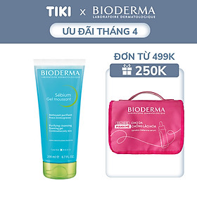 Gel rửa mặt tạo bọt cho da hỗn hợp và da dầu Bioderma Sebium Gel Moussant dạng tuýp - 200ml