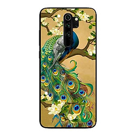 Hình ảnh Ốp Lưng in cho Xiaomi Redmi Note 8 Pro Mẫu Chim Công Hoa Xanh - Hàng Chính Hãng