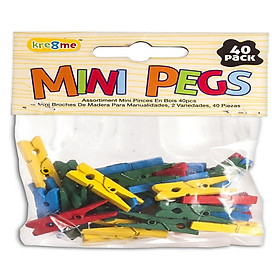 Kẹp gỗ thủ công nhỏ có màu (40 cái) Uncle Bills QC2704