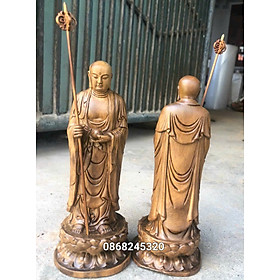 Mua TƯỢNG PHẬT ĐỊA TẠNG VƯƠNG BỒ TÁT BẰNG GỖ BÁCH XANH KT CAO 20×8×6CM