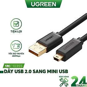 Cáp sạc usb 2.0 sang mini usb độ dài từ 0.25-3m ugreen us132 - hàng chính hãng