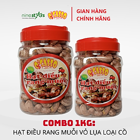 1Kg Hạt Điều Rang MuốiVỏ Lụa Loại Cồ O'Casso (2 hộp 500g)