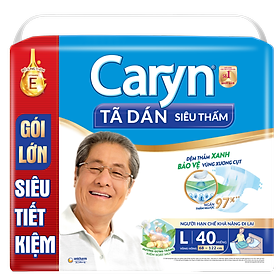 Tã Dán Siêu Thấm Caryn Gói Siêu Tiết Kiệm L40 (40 Miếng)