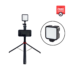 Combo Gậy Selfie P185 và Đèn RGB Hỗ Trợ Ánh Sáng - Gậy chụp ảnh nhỏ gọn tiện lợi, dễ dàng mang đi du lịch - Hàng chính hãng