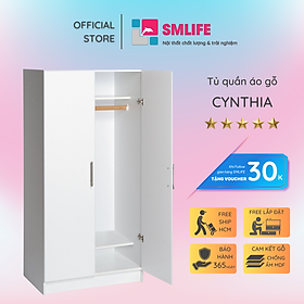 Hình ảnh Tủ áo gia đình bằng gỗ đẹp tiện dụng SMLIFE Cynthia