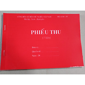 Phiếu thu 3 liên 100 tờ A5 - Combo 10 quyển