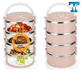 Hộp cơm 4 tầng Giữ nhiệt làm từ Lúa mạch An toàn cho Sức khỏe