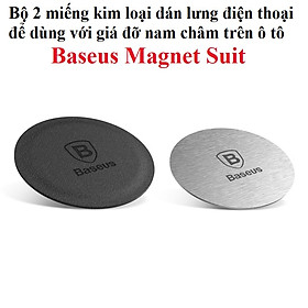 Mua Bộ 2 miếng kim loại dán lưng điện thoại để dùng với giá đỡ nam châm trên ô tô Baseus Magnet Suit _ Hàng chính hãng