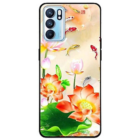 Ốp lưng dành cho Oppo Reno 6 - Reno 6 Z mẫu Sen Đỏ Và Koi