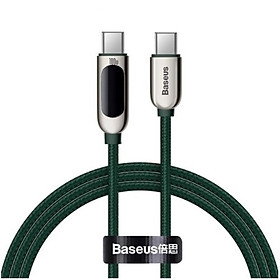 Cáp sạc nhanh Baseus C to C 100W màn led, Cáp sạc nhanh 100W Baseus Display Fast Charging Data Cable Type C to C 100W (20V/5A) - Hàng chính hãng