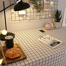 Mua Khăn trải bàn vintage kẻ caro nhựa PVC không thấm nước khăn decor phông nền chụp ảnh trang trí phòng khách phủ bàn trà