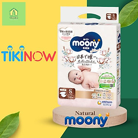 (GIAO NHANH) Tã/bỉm dán sơ sinh Moony cao cấp Natural đủ size dán NB62/S58/M46/L38 Vaca Baby House