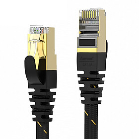 Mua Dây cáp mạng CAT6A 2 đầu bấm sẵn  dạng dẹt AMPCOM  dài 1m đến 15m dây cáp bện dù chắc chắn AMCAT6A - Hàng chính hãng