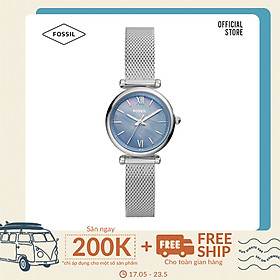 Đồng hồ nữ Fossil Carlie Mini ES5083 dây thép không gỉ - màu bạc