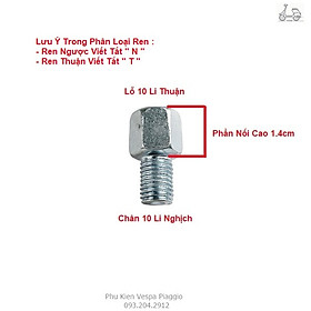 Ốc Nối Chân Gương Xe Máy 8Li 10Li Ren Thuận Nghịch Chưa Có Đánh Giá 0 Đã Bán