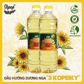 Combo 2 Chai Dầu Ăn Hướng Dương Organic Nhập Khẩu Nga Vipep Chai 1L