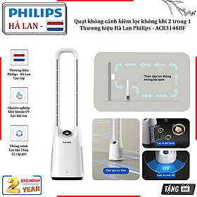 Mua HÀNG CHÍNH HÃNG - Quạt không cánh kiêm lọc không khí 2 trong 1  serial 3000. Thương hiệu Hà Lan cao cấp Philips - ACR3146BF/93