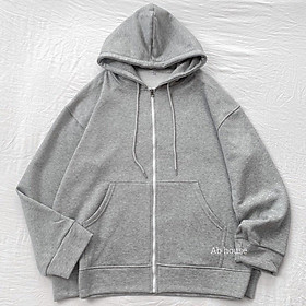 Áo Khoác Nỉ Bông Trơn Hoodie Zip Basic Form Rộng Unisex Nam Nữ Couple Ulzzang