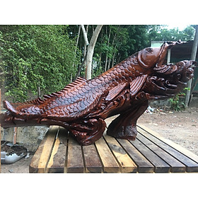 Tượng cá Kim Long phong thủy gỗ Hương đá - Nhiều kích cỡ