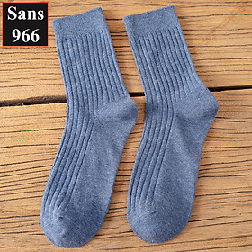 Tất cao cổ nữ vintage hàn quốc Sans966 vớ len gân trơn basic cotton dày dặn đẹp nhiều màu nâu trắng đen nâu xanh đỏ