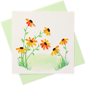 Thiệp Giấy Xoắn Nghệ Thuật - Hoa Cúc Vàng - Yellow Coneflower - Flowers - 15 x 15 - VN2XM115C39NN