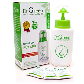 Bình rửa mũi dr.green kèm 10 gói muối lô hội