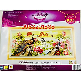 Mua Tranh thêu chữ thập con công chữ phúc LV3184  tranh thêu 3D