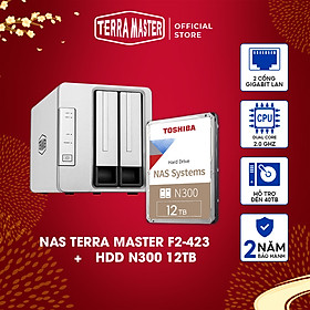 Mua Bộ Thiết bị lưu trữ mạng NAS TerraMaster F2-423+N300 12T Hàng chính hãng