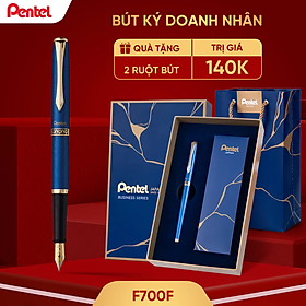 Bút ký cao cấp Pentel Sterling F700 ngòi khắc hoa văn mạ vàng có ống mực thay thế