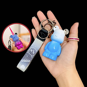 Mua Hột quẹt bật lửa khè móc khóa hình gấu BEARBRICK màu cầu vòng - xài gas