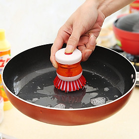 Dụng Cụ Cọ Rửa Chén Bát Nồi Chảo Có Ngăn Đựng Nước Rửa Chén Tiện Lợi - Màu Ngẫu Nhiên