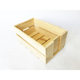 Nơi bán Thùng gỗ đa năng - Hộp khay gỗ pallet (màu gỗ tự nhiên, size S: 14x25x11cm) - Giá Từ -1đ