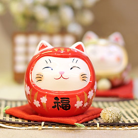 Mèo Thần tài Daruma Yakushigama cỡ nhỏ 9cm (giá 1 Mèo)