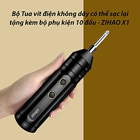 Bộ Tua vít điện ZIHAO X1 – Pin 1200mAh – Có thể sạc lại – Tặng kèm bộ phụ kiện 10 đầu, Bộ Tua Vít Đa Năng Cầm Tay Nhỏ Gọn Và Tiện Lợi