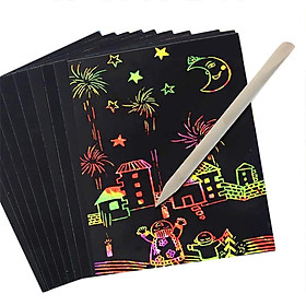 10pcs Kids Stationery Sketch Scratch Paper Note Drawing Educational