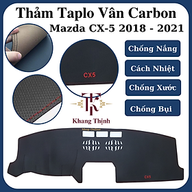 Thảm Da Taplo Dành Cho Xe Mazda CX-5 2018 - 2021 Vân Carbon Cao Cấp
