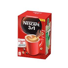 NESCAFÉ 3in1 Cà phê rang xay hòa tan Công thức cải tiến - VỊ NGUYÊN BẢN - Hộp 20 gói x 17 g