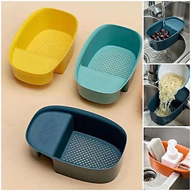 Mua Rổ lọc thức ăn thừa loại nhỏ gọn  giỏ lọc giác kèm kệ để chùi xoong nồi tiện lợi/ làm bằng nhựa cao cấp