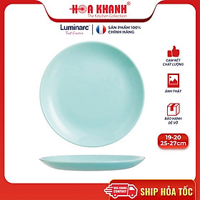 Mua Đĩa Thủy Tinh Luminarc Diwali Light Turquoise 19cm đựng thức ăn  cường lực  chịu nhiệt - Bộ 3 đĩa - P2613