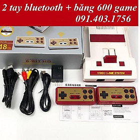 Điện tử 4 nút không dây C37 + băng 500 game không lặp