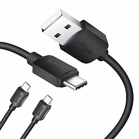 Kiirie USB Type C Cable, 2 pack【1m,2m】 USB Type A to Type C Data Charging Cable for Type C USB Devices