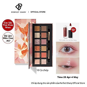 Bảng Phấn Mắt Perfect Diary 12 Màu 14g Hiệu Ứng Ánh Kim Mịn Kèm Cọ Trang Điểm