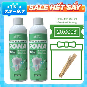 Combo 2 lọ nước súc miệng dược liệu Rona CoCayHoaLa TOP1 Giảm chảy máu chân răng, viêm lợi, nhiệt miệng, hôi miệng lâu năm chai 150ml - Hàng chính hãng