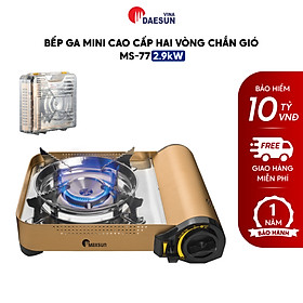 Bếp Ga Mini Cao Cấp Maxsun MS-77 - Công Suất 2900W | Hai Vòng Chắn Gió | Nhôm Nhẹ - Inox Chống Rỉ | Hàng Chính Hãng