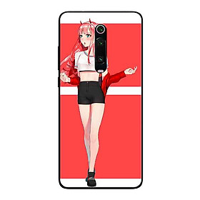Ốp Lưng in cho Xiaomi Mi 9T Mẫu Cô Gái Nền Hồng Anime - Hàng Chính Hãng