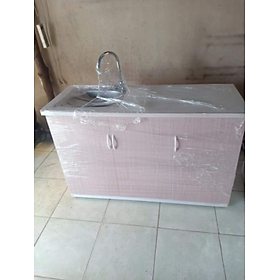 Mua Tủ Bếp Nhựa Đài Loan Cao 81cm Ngang 1m25 Bồn Đơn Màu Gỗ Sồi TB051
