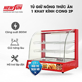 Tủ giữ nóng thức ăn gà rán 1 khay kính cong 2P NEWSUN thiết kế gọn gàng sang trọng - Hàng chính hãng